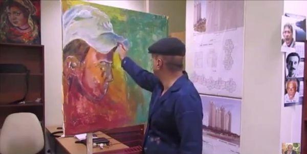 الفنان بدوان من سكنه في اوكرانيا يخلد ابو خضير في رسوماته