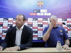 بالصور : رئيس برشلونة يعلن رحيل فيلانوفا عن تدريب الفريق بسبب المرض