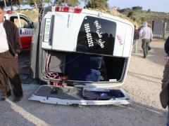 اصابة 26 مواطن في حادث سير وقع صباح اليوم على طريق الخليل بيت لحم ( صور )