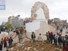 بالصور.. دمار زلزال النيبال ومبانٍ تاريخية تحولت لأنقاض