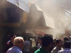 بالصور اخماد حريق في سوبر ماركت في بيت لحم