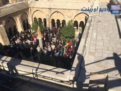 بالصور | وزير السياحة الاردني يتفقد اعمال الترميم في كنيسة المهد