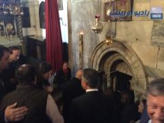 بالصور | وزير السياحة الاردني يتفقد اعمال الترميم في كنيسة المهد