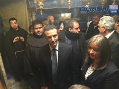 بالصور | وزير السياحة الاردني يتفقد اعمال الترميم في كنيسة المهد