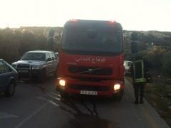 بالصور: 5 اصابات 3 منها خطيرة في حادث سير بنابلس