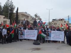 وقفة تضامنية ومسيرة للمحامين تضامنا نع الاسير الصحافي محمد القيق في بيت لحم