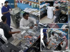 فيديو- القبض على مواطن سرق جوالين بطريقة غريبة أمام أعين البائع بجازان