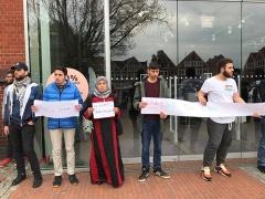 بالصور : وقفة تضامنية مع إضراب الأسرى في المانيا