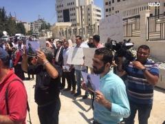 وقفة تطالب بالافراج عن الصحفيين المعتقلين بالضفة وغزة