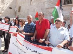 بالصور:مؤتمر صحفي واعتصام للفعاليات الأرثوذكسية على بلاط كنيسة المهد