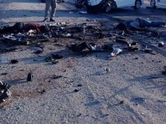 بالصور والفيديو- مصرع 6 أشخاص بحادث تصادم في معان