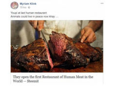 صورة| نجمة لبنانية تثير البلبة بفرحتها بافتتاح مطعم من لحوم البشر!