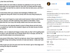 صورة| شاكيرا لن تتمكّن من الغناء.. وهذا وضعها الصحي!