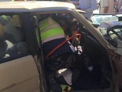 (صور) مصرع مسن وإصابة زوجته في حادث سير ذاتي ببيت جالا