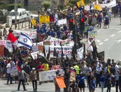 تظاهرة أمام منزل نتنياهو ضد عنصرية المستوطنين