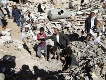 طيران التحالف يستهدف منزل صالح في صنعاء