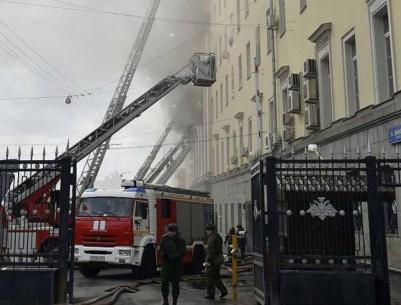 حريق في مبنى لوكالة مخابرات روسية في موسكو