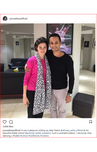 يسرا اللوزى مع راقص فيلم أنت عمرى: أفتقد الرقص يا صديقى