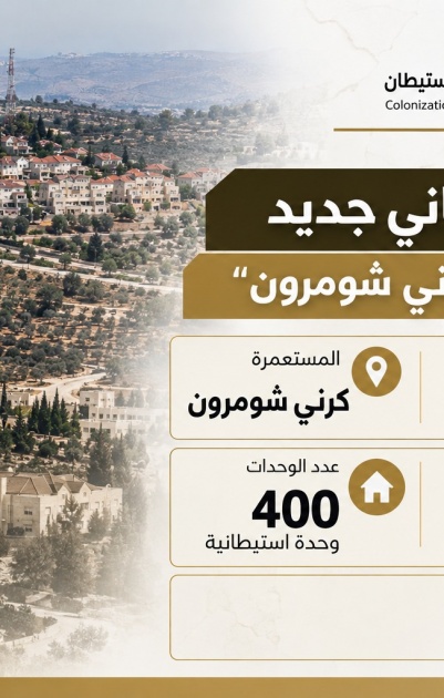 الاحتلال يطرح عطاءً لبناء 400 وحدة استعمارية شرق قلقيلية