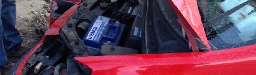 بالصور - ثلاث اصابات في حادث سير ذاتي في بيت ساحور