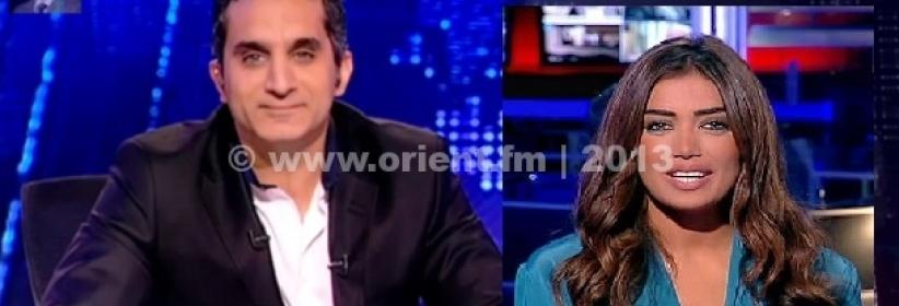 غزل متبادل بين الاعلامي المناضل باسم يوسف وجميلة نشرة الاخبار اللبنانية جسيكا عازار‎