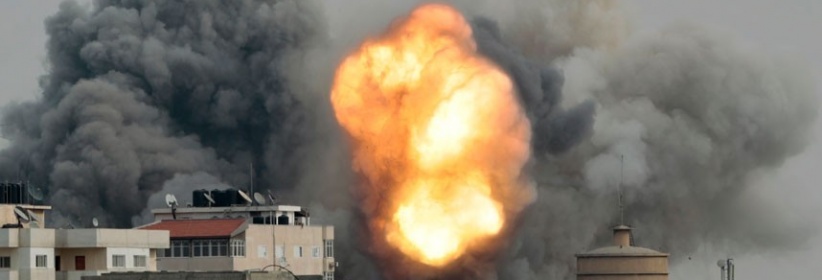 غارة اسرائيلية على موقع غرب مدينة غزة