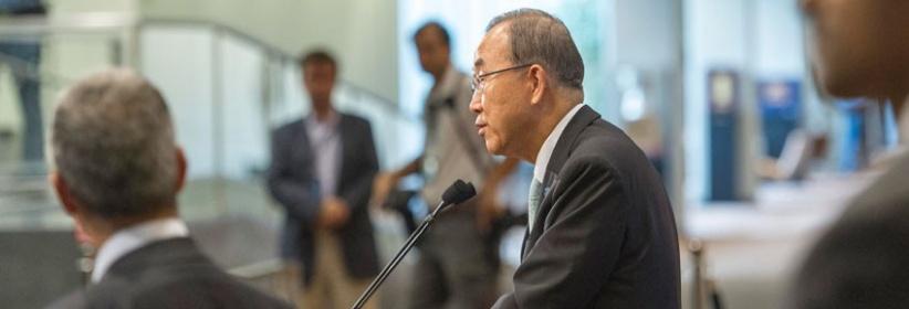 كي مون مصدوم من هول الدمار في غزة ويدعو لرفع الحصار