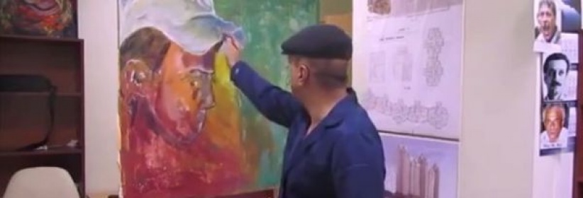 الفنان بدوان من سكنه في اوكرانيا يخلد ابو خضير في رسوماته