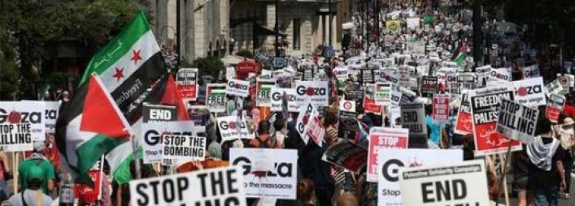 تظاهرات في امريكا تنديدا بانحياز الاعلام لاسرائيل