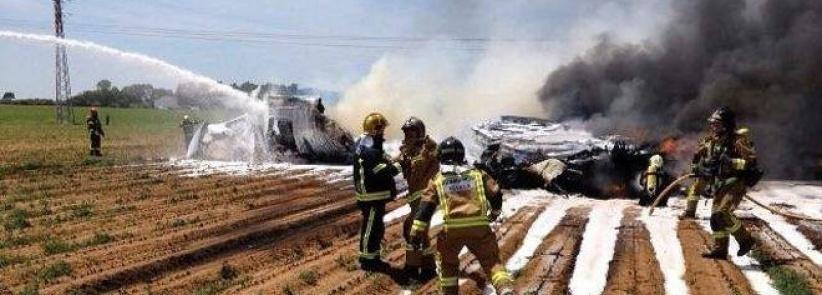 تحطم طائرة عسكرية بالقرب من مطار اشبيلية ومقتل 3 من طاقمها