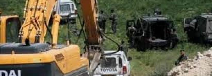 أعمال تجريف استيطانية بـ10 مواقع في سلفيت