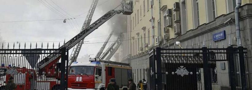 حريق في مبنى لوكالة مخابرات روسية في موسكو