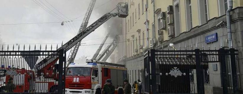 حريق في مبنى لوكالة مخابرات روسية في موسكو