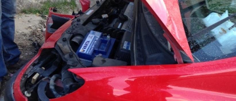 بالصور - ثلاث اصابات في حادث سير ذاتي في بيت ساحور