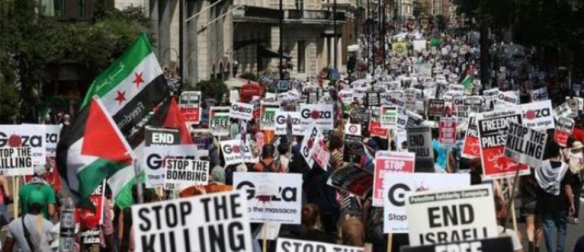 تظاهرات في امريكا تنديدا بانحياز الاعلام لاسرائيل