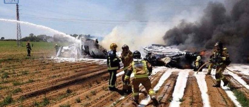 تحطم طائرة عسكرية بالقرب من مطار اشبيلية ومقتل 3 من طاقمها