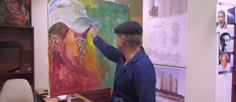 الفنان بدوان من سكنه في اوكرانيا يخلد ابو خضير في رسوماته