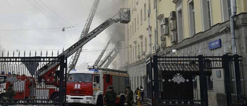 حريق في مبنى لوكالة مخابرات روسية في موسكو