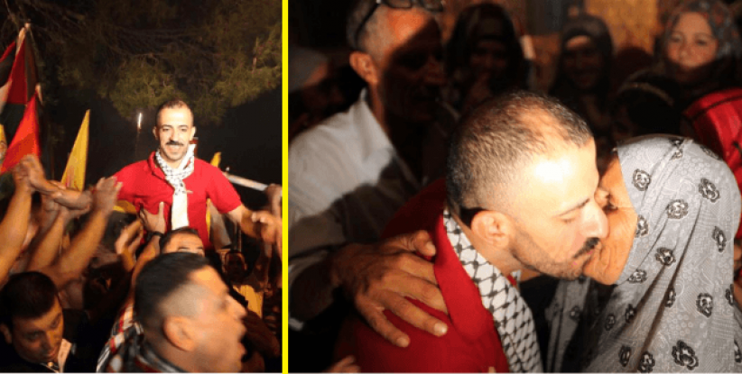 بيت لحم: المئات يستقبلون الاسير خالد عساكرة