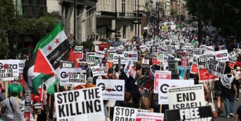 تظاهرات في امريكا تنديدا بانحياز الاعلام لاسرائيل