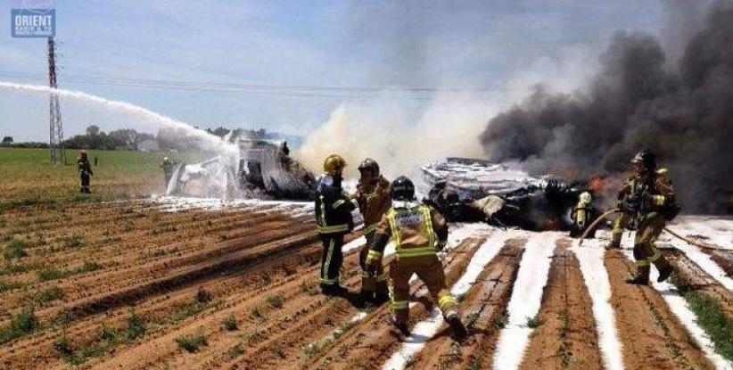 تحطم طائرة عسكرية بالقرب من مطار اشبيلية ومقتل 3 من طاقمها