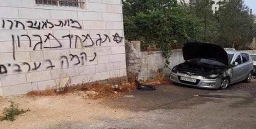 اعتداءات للمستوطنين في رام الله وجنين بينها حرق سيارة