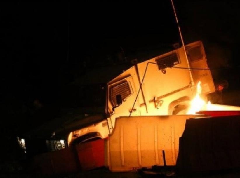 صور:- إعطاب جيب عسكري بـ