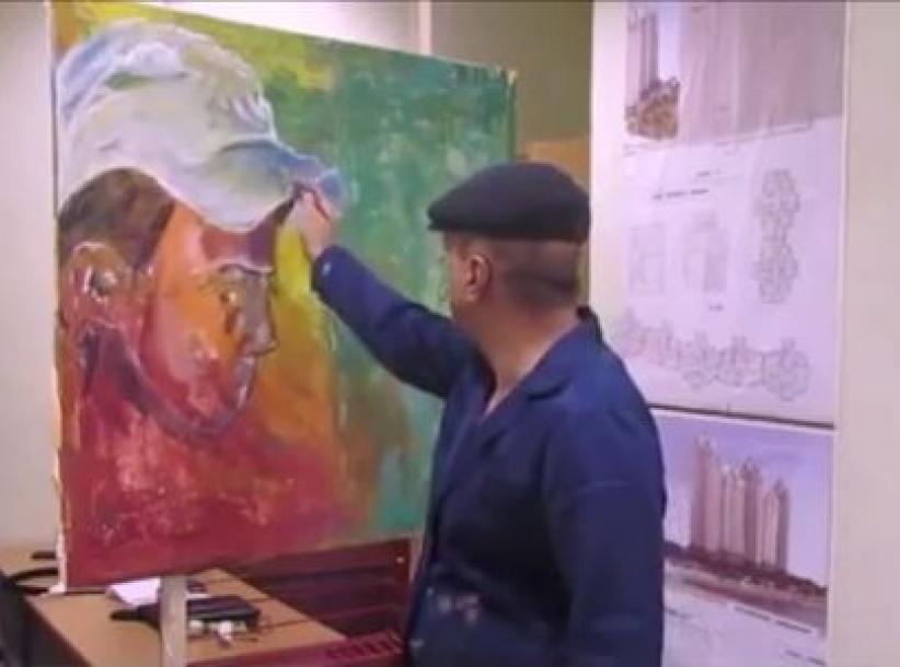 الفنان بدوان من سكنه في اوكرانيا يخلد ابو خضير في رسوماته