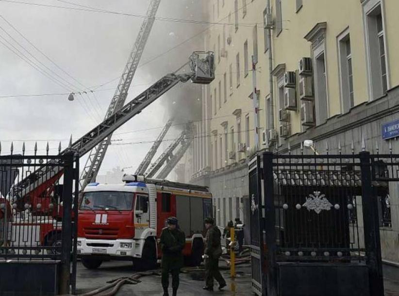 حريق في مبنى لوكالة مخابرات روسية في موسكو
