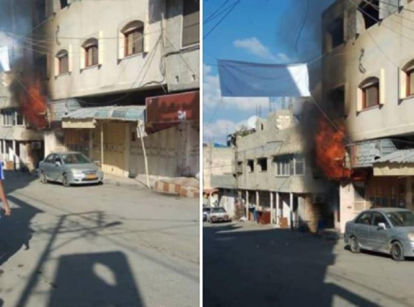 اندلاع حريق في محل للعطور بمخيم طولكرم