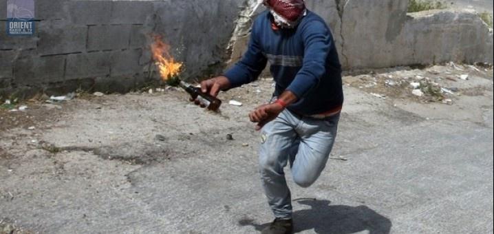الاحتلال: إصابة فلسطيني بعد إلقائه حارقة بجنين