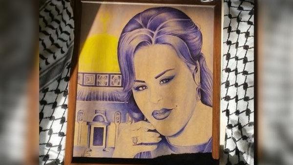 لوحة للفنانة أحلام بريشة أسير فلسطيني