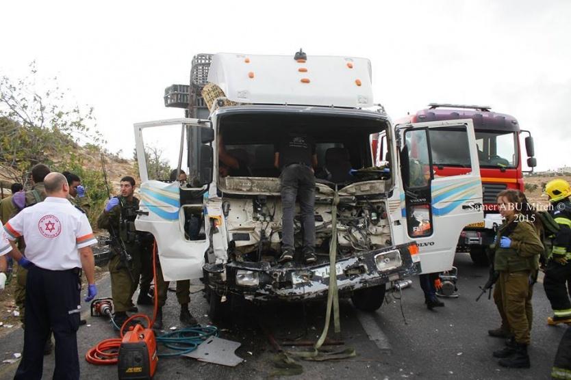 بالصور | اربع اصابات في حادث سير شرق بيت لحم