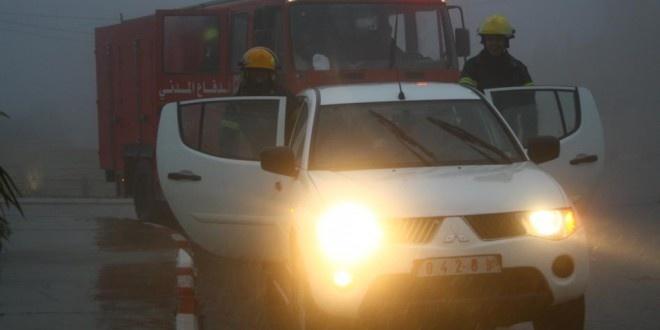 الدفاع المدني يهيب بالمواطنين إتباع سبل الوقاية خلال المنخفض الجوي